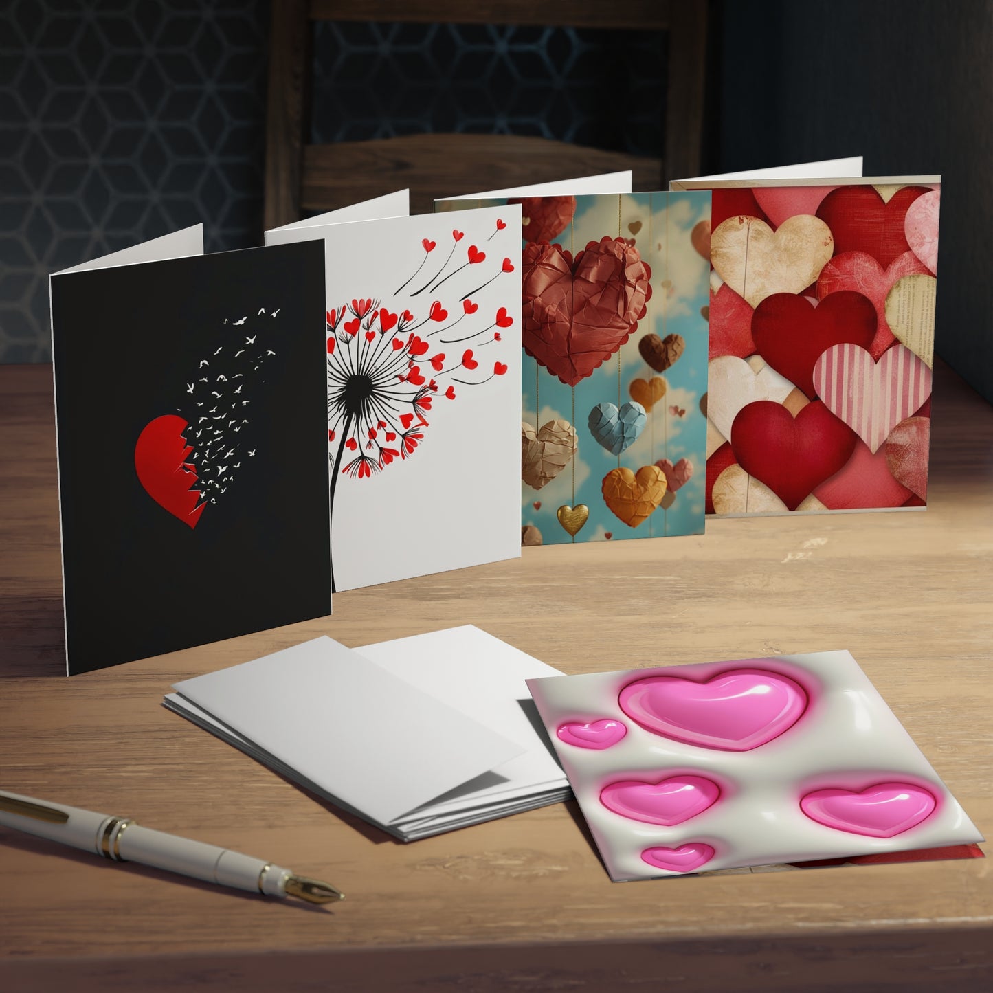 hearts Greeting Cards (5-Pack)