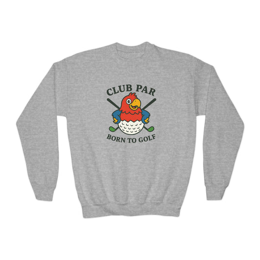 Club Par Golf Ball Born to Golf Youth Crewneck Sweatshirt
