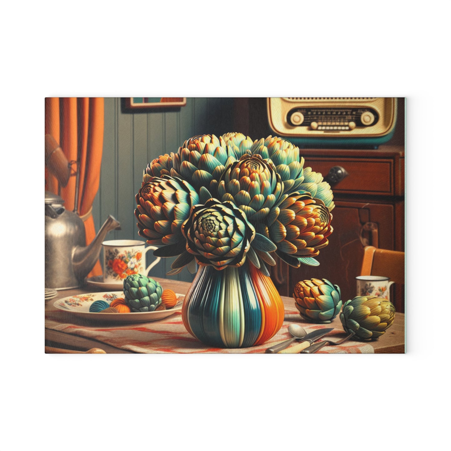 retro artichokes Cutting Board
