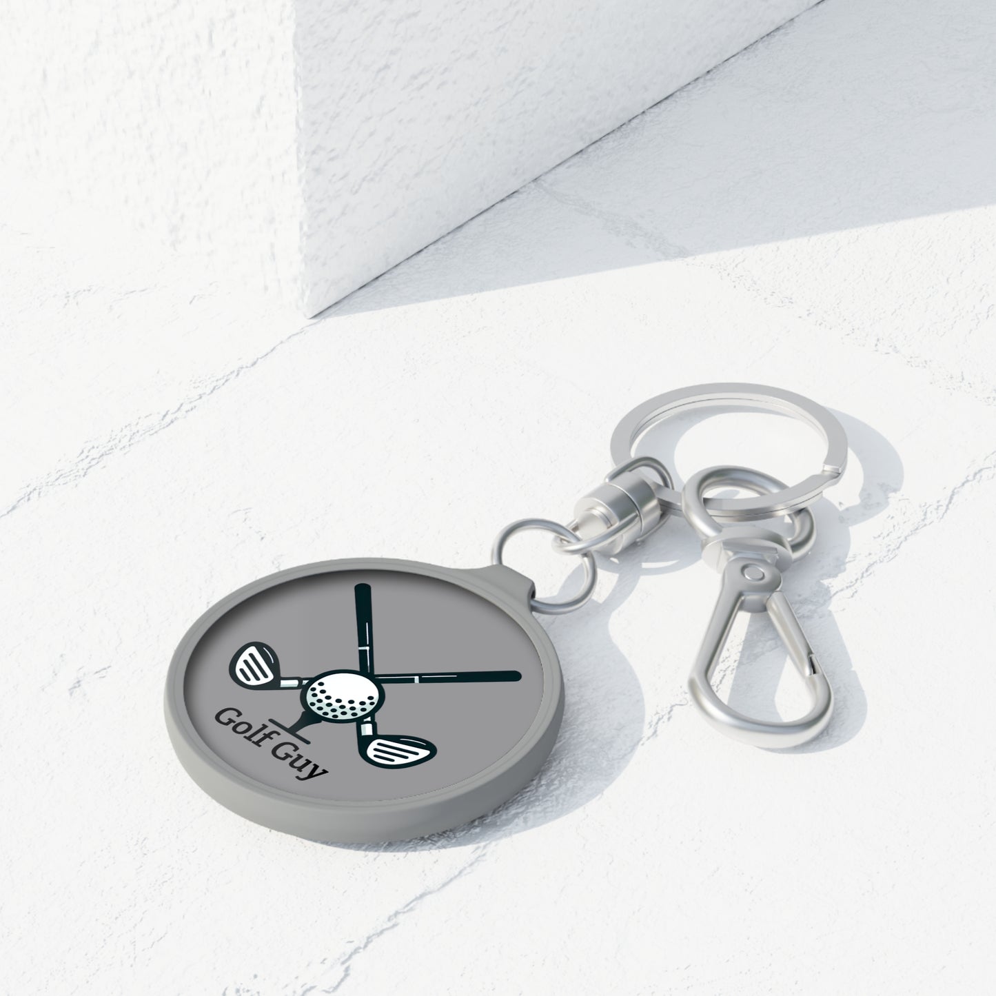 Grey Golf Guy Keyring Tag