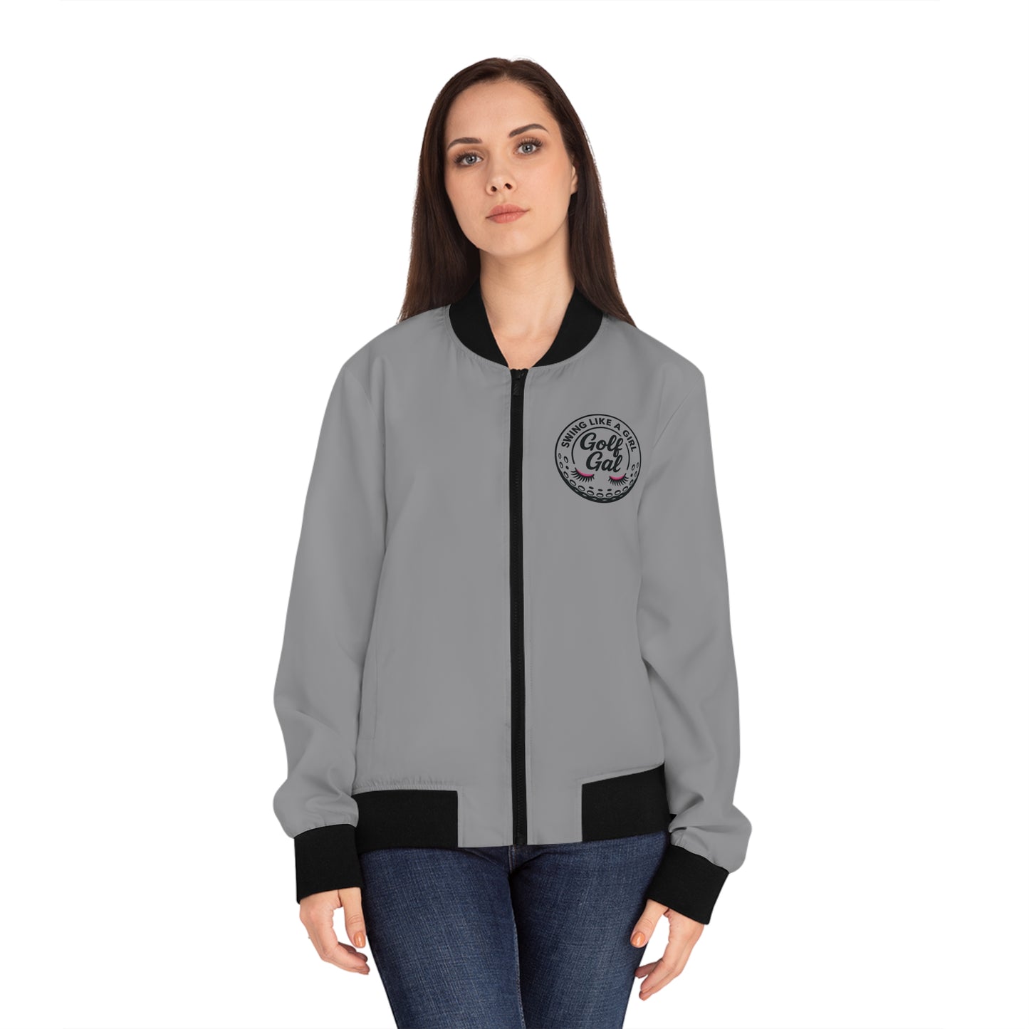 Gray Women's Golf Gal Bomber Jacket