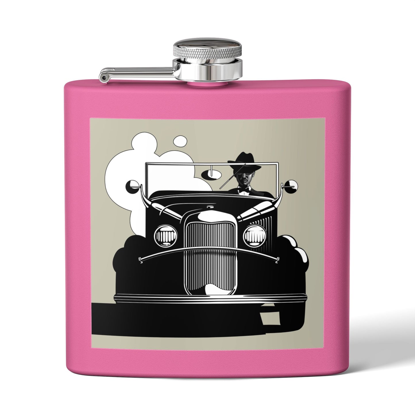Antique Car Sleek Stainless Steel Flask