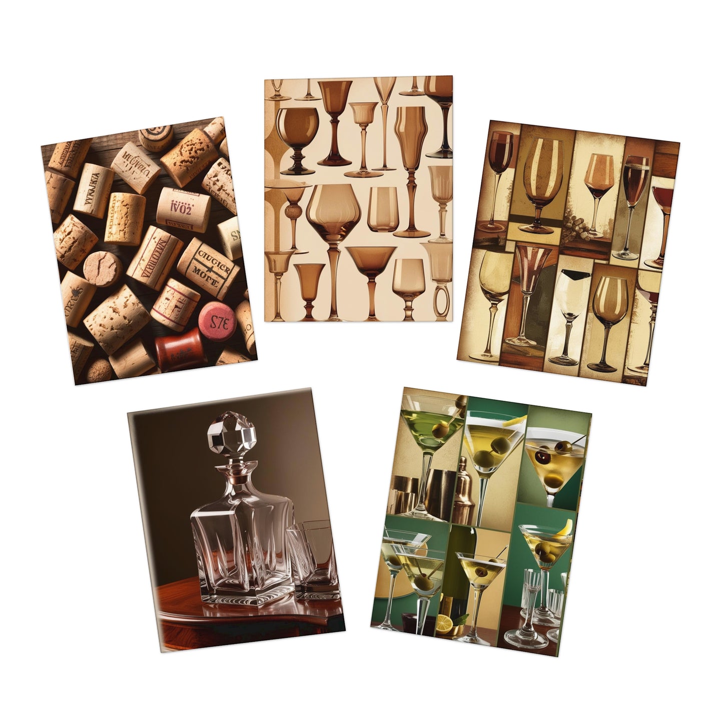 wine and cocktails Greeting Cards (5-Pack)