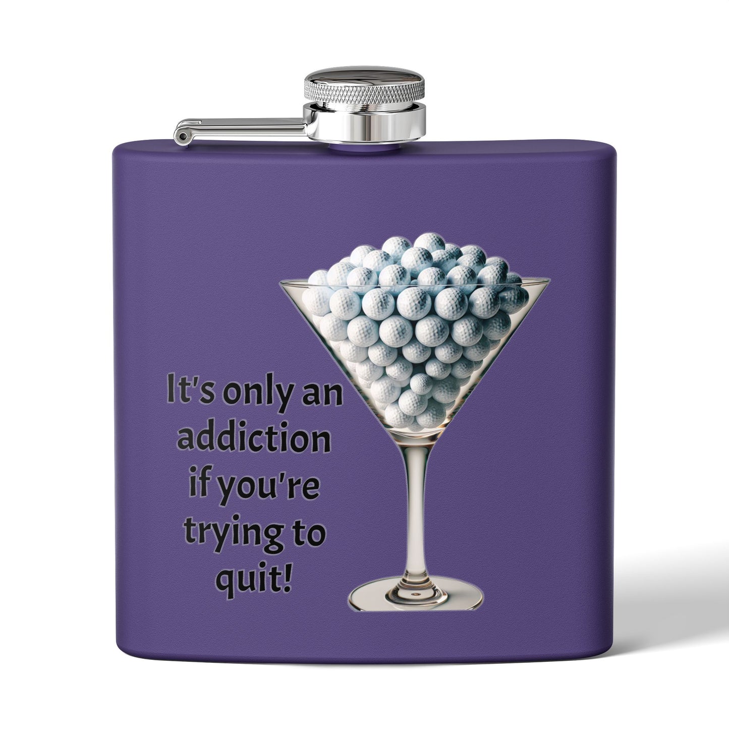 Golf Addiction Sleek Stainless Steel Flask