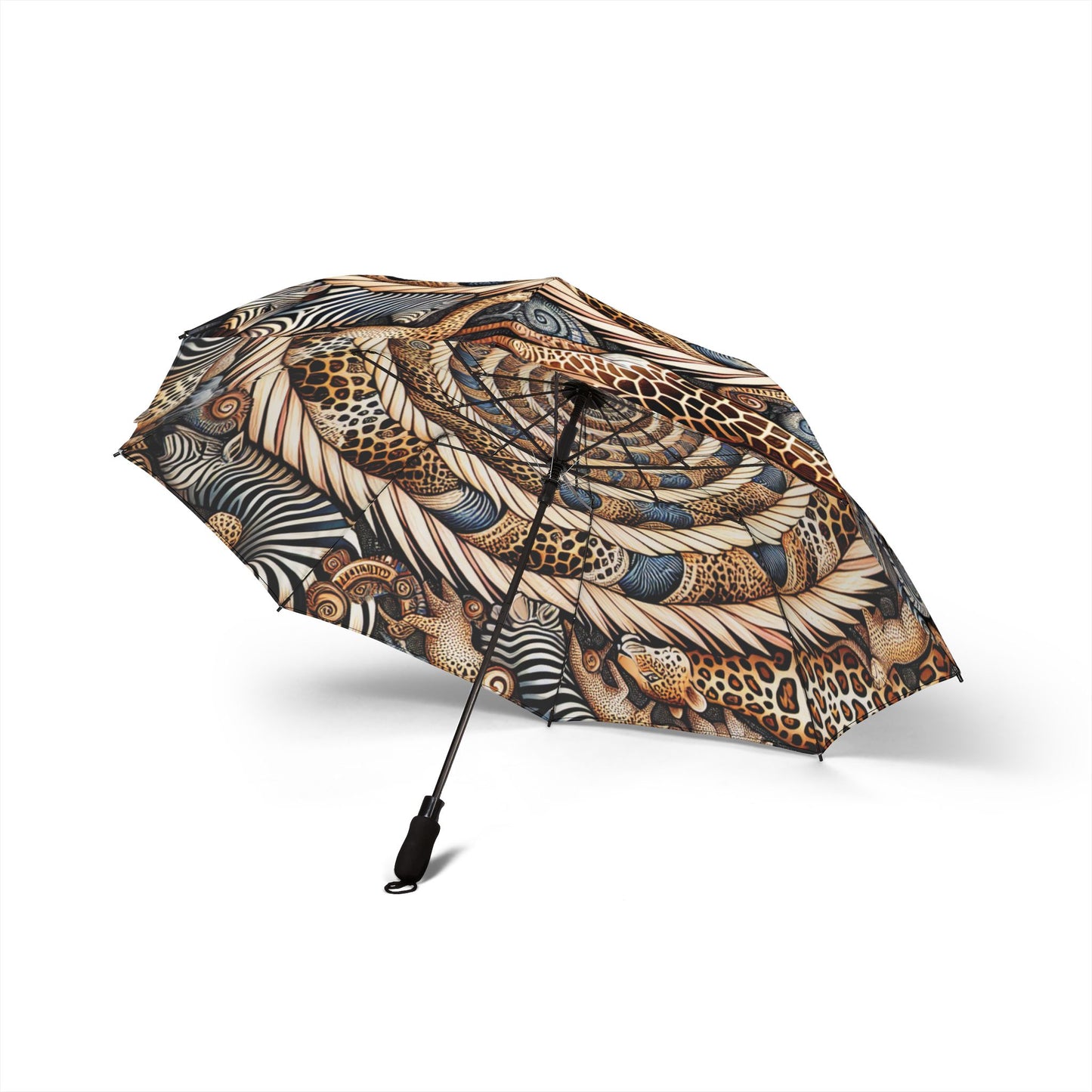 animal print mandala Umbrella - Semi-Automatic Foldable Design