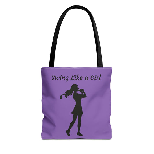 Swing Like A Girl Silhouette Tote Bag