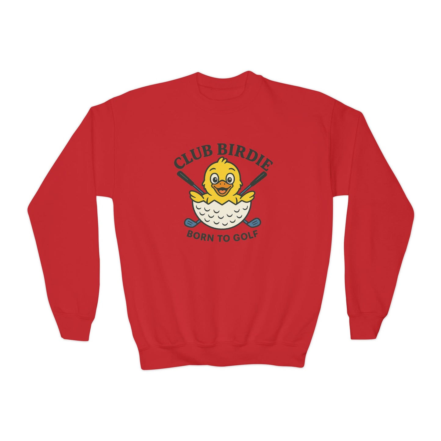 Club Birdie Golf Ball Born to Golf Youth Crewneck Sweatshirt
