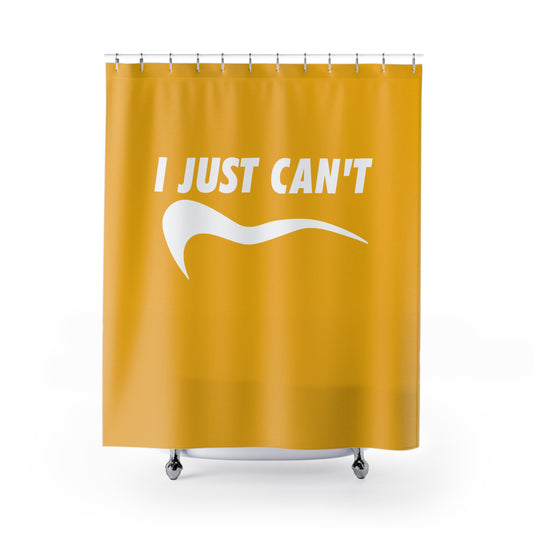 yellow I just can't Shower Curtains