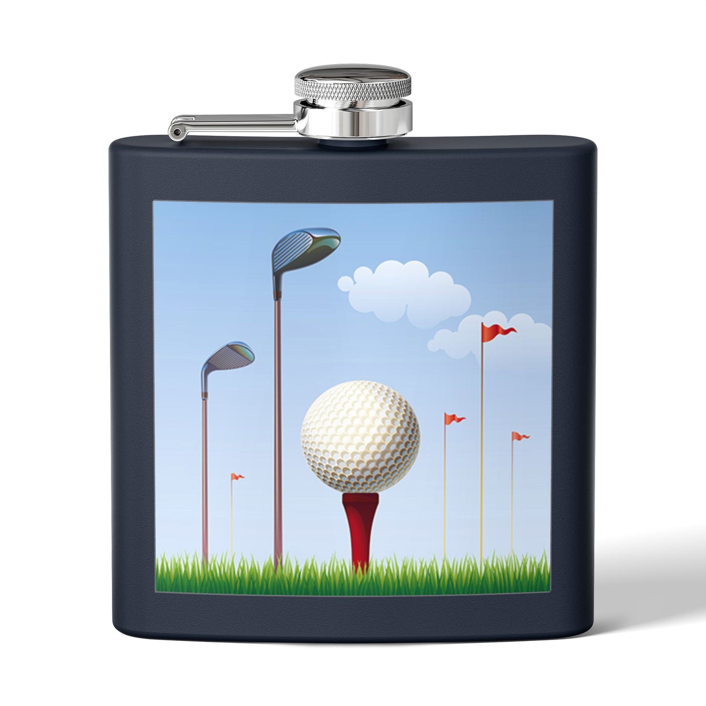 Large Golf Ball Sleek Stainless Steel Flask