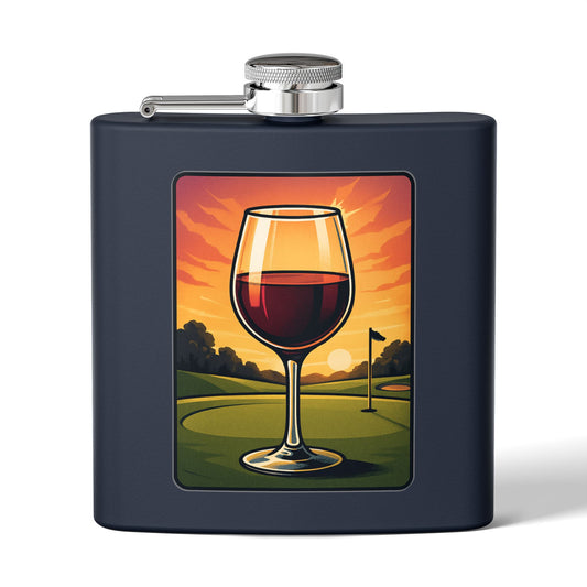 Wine Golf Sunset Flask