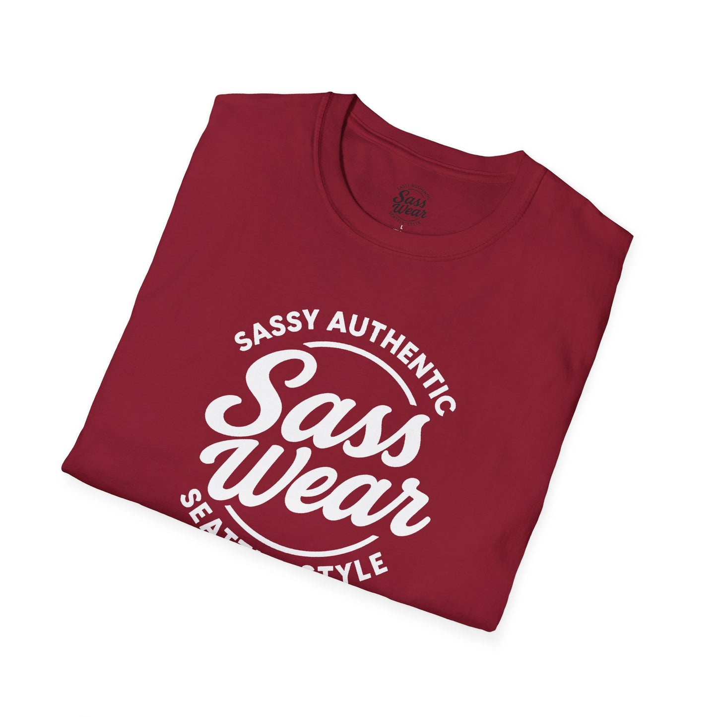 Sass Wear - Unisex Softstyle T-Shirt white logo