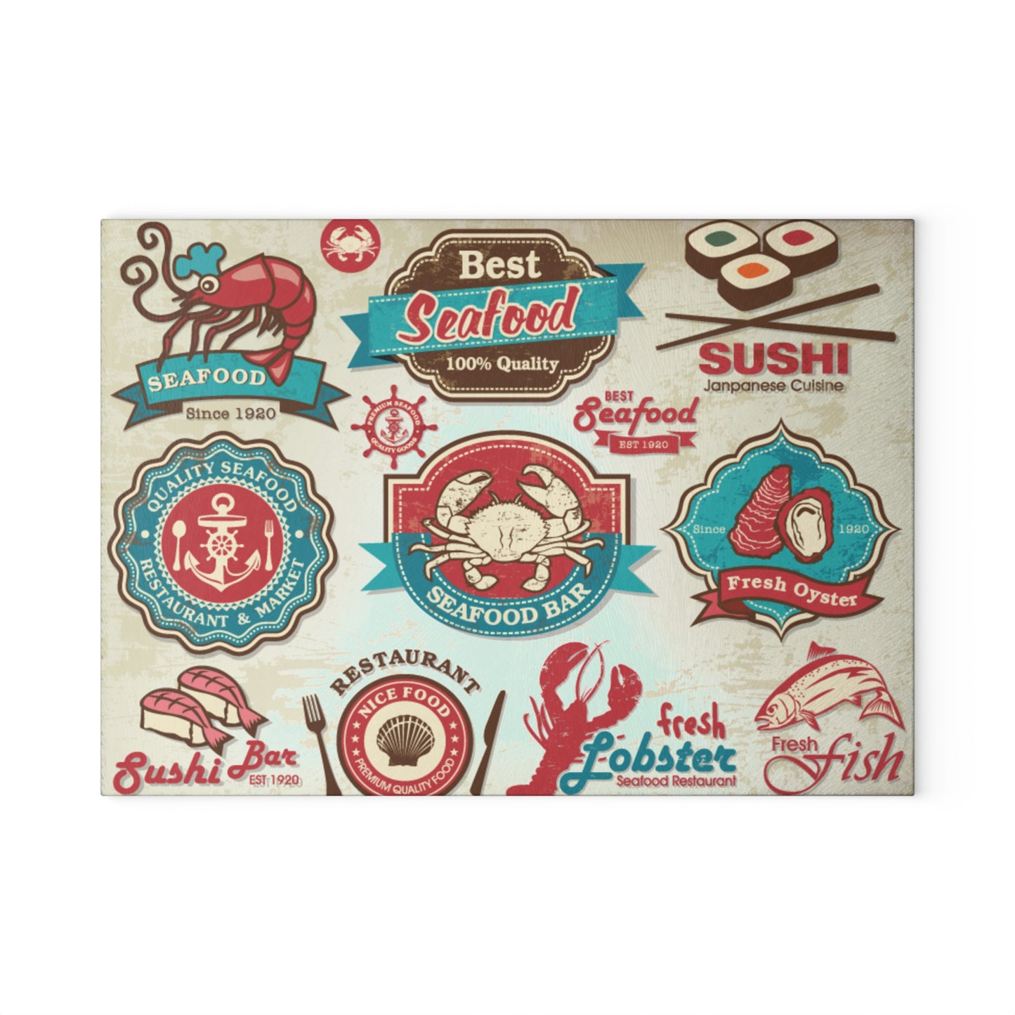seafood and sushi  Cutting Board