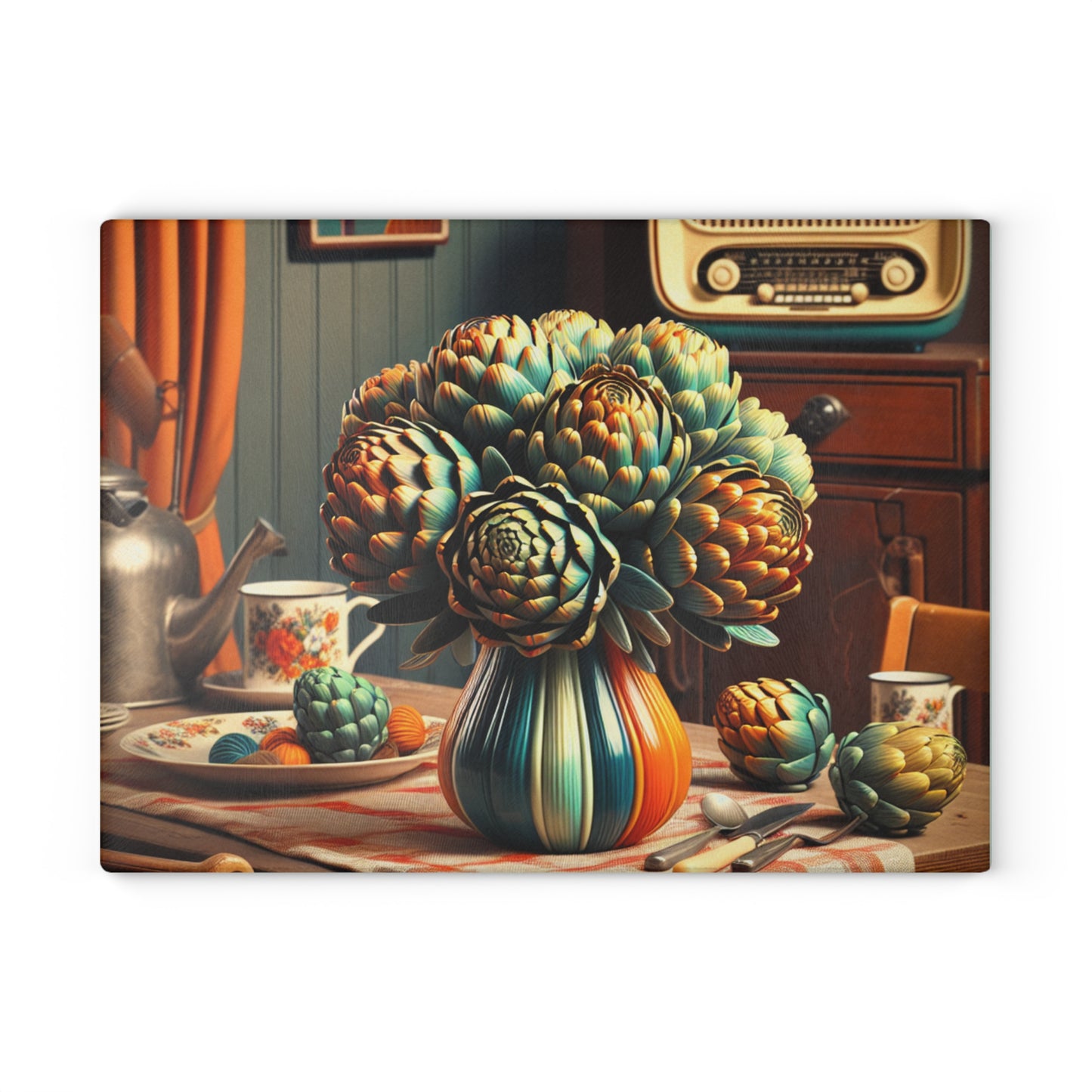 retro artichokes Cutting Board