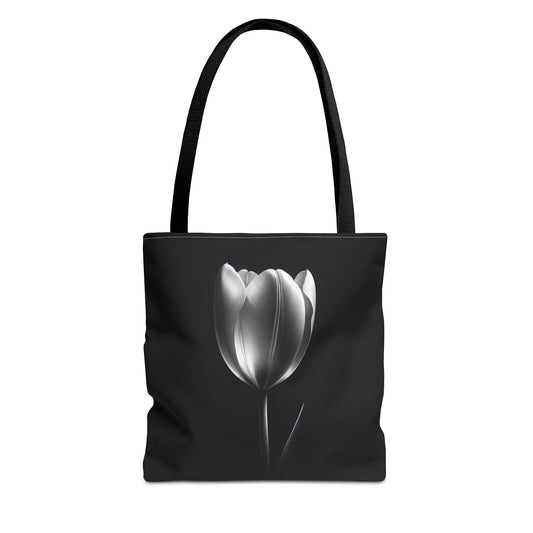 black and white tulip Tote Bag