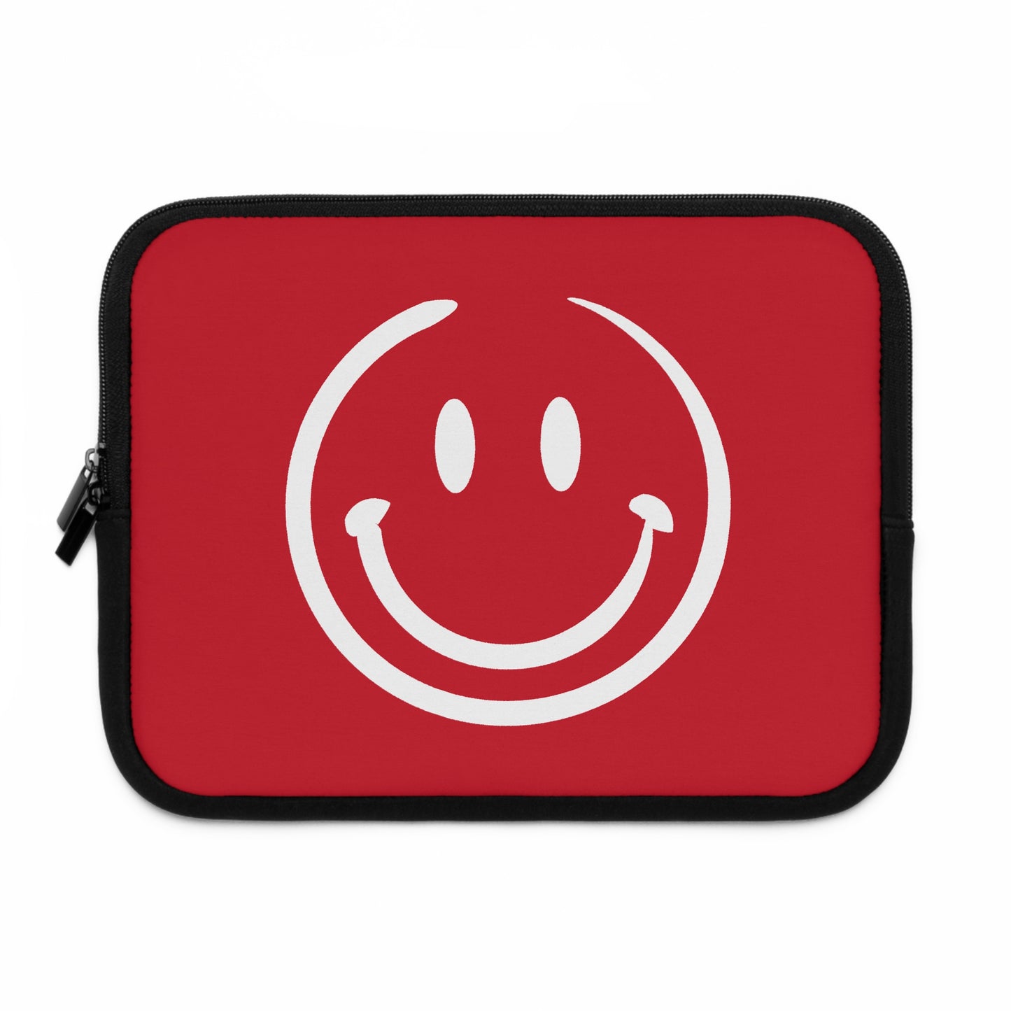 red with white smiley face Laptop Sleeve