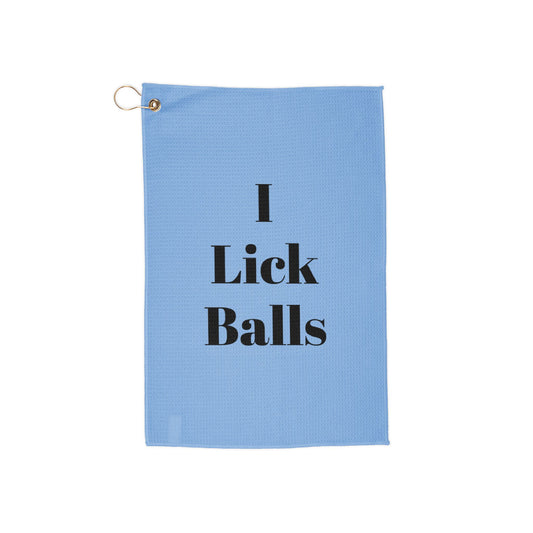 blue I lick balls Golf Towel