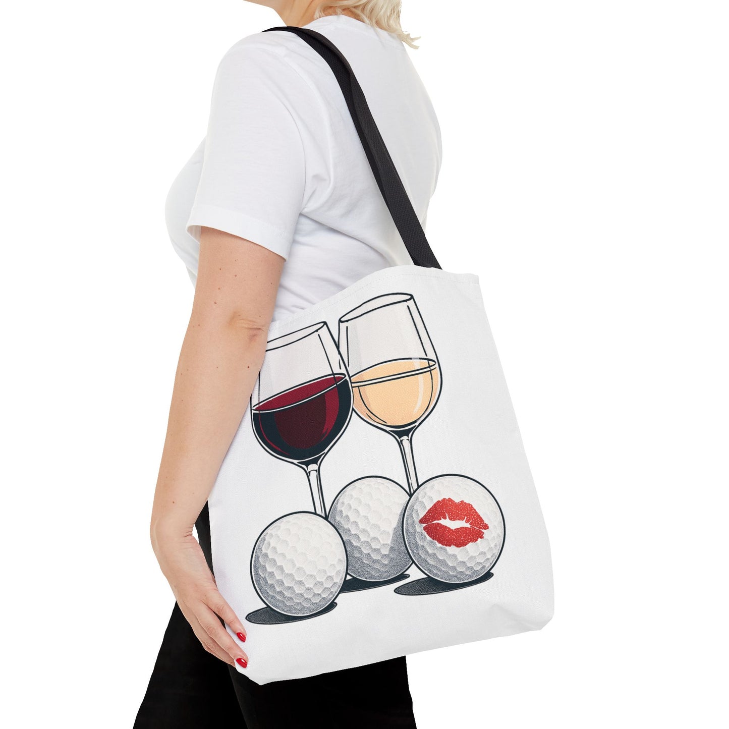 Wine Golf Lips Tote Bag