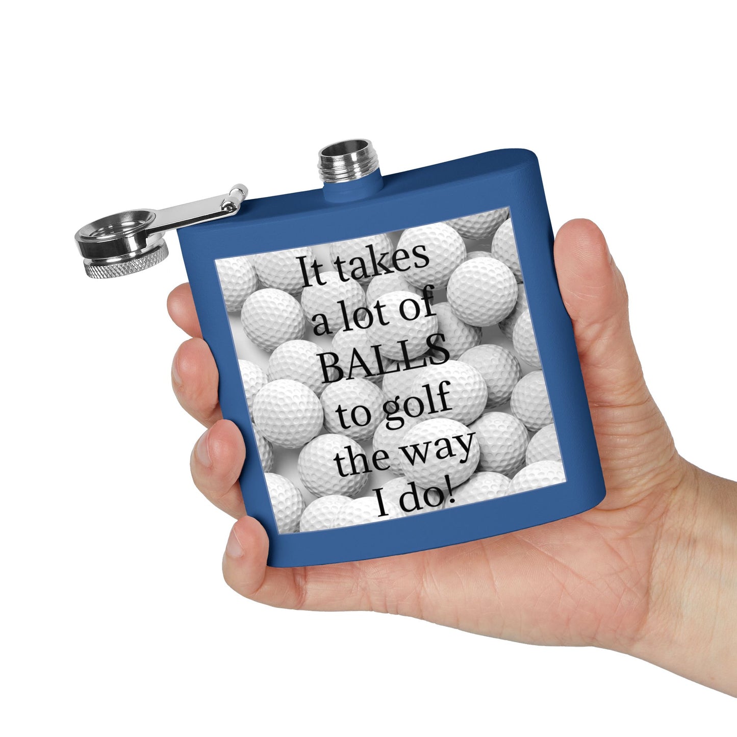 A Lot of Balls Sleek Stainless Steel Flask