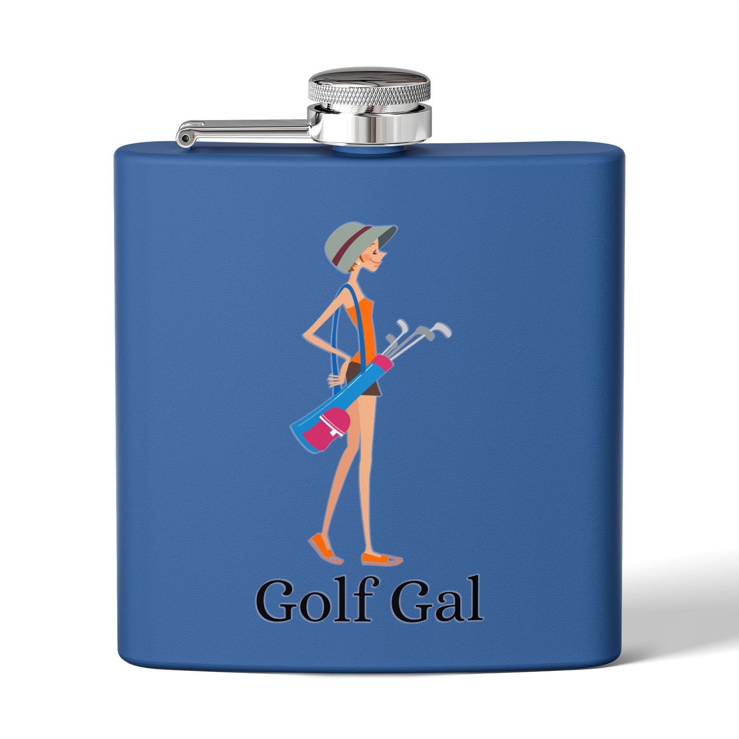Golf Gal Sleek Stainless Steel Flask Poppy