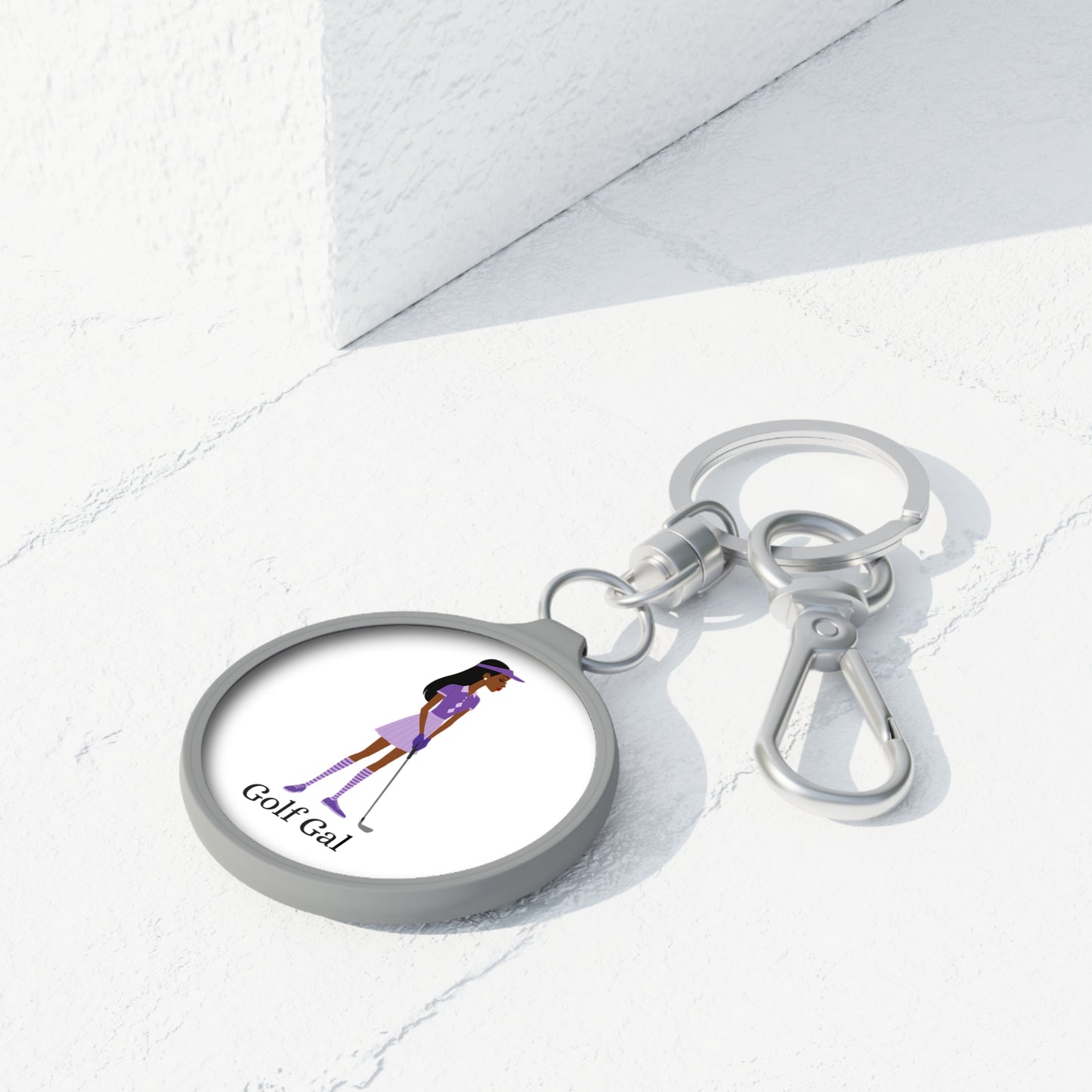 Golf Gal Keyring Tag Violet