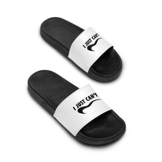 White I Just Can't  Women's Slide Sandals