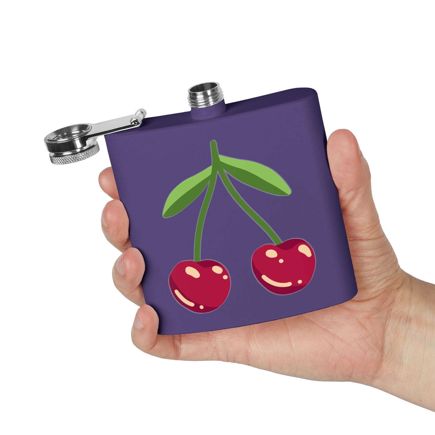 Cherries Sleek Stainless Steel Flask