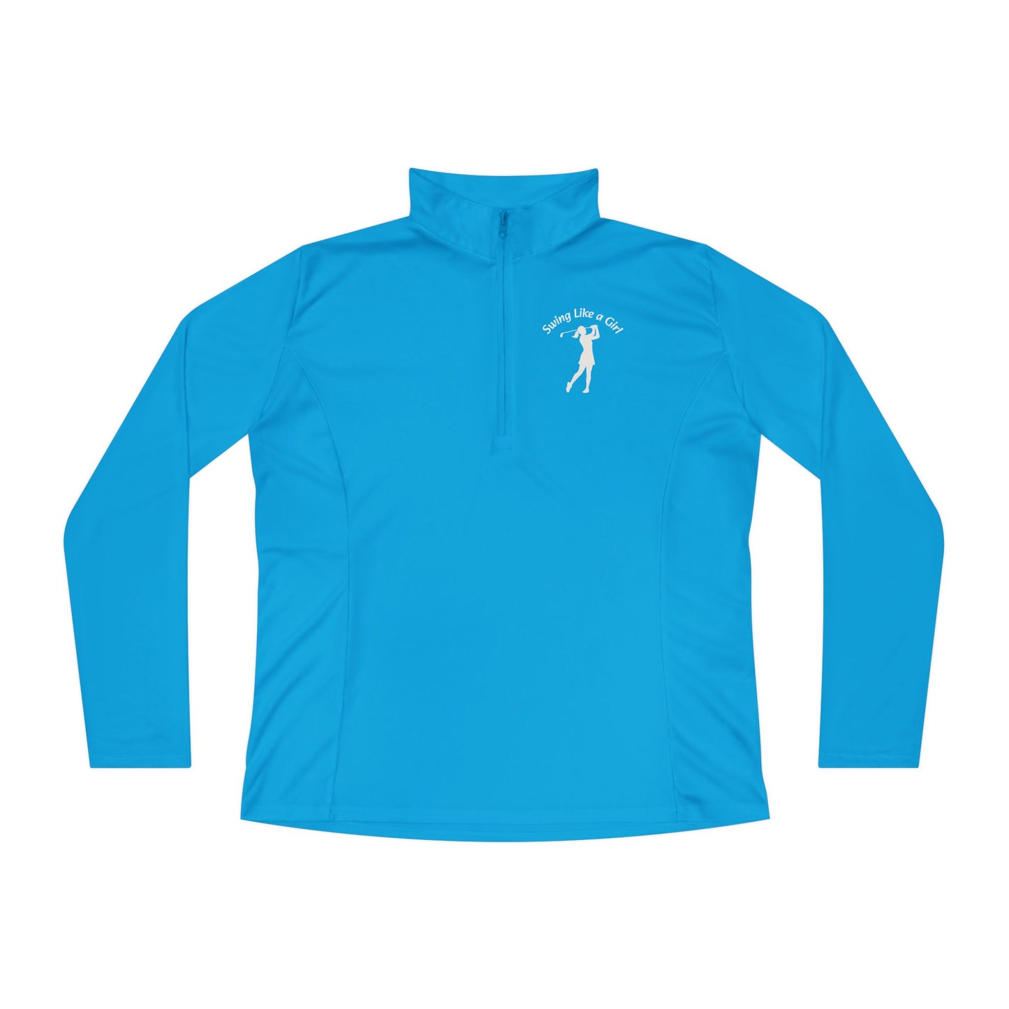 Swing Like A Girl Silhouette Ladies Quarter-Zip Pullover