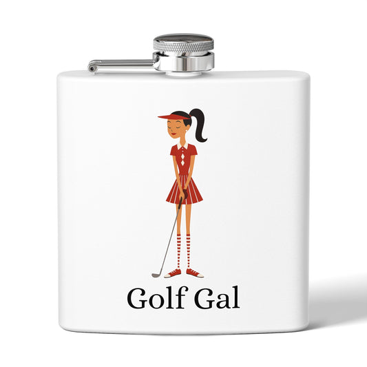 Golf Gal Sleek Stainless Steel Flask Ruby