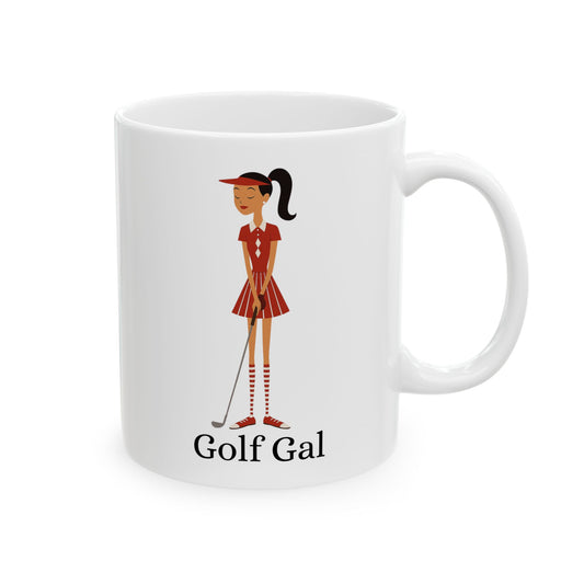 Golf Gal Ceramic Coffee Mug Ruby