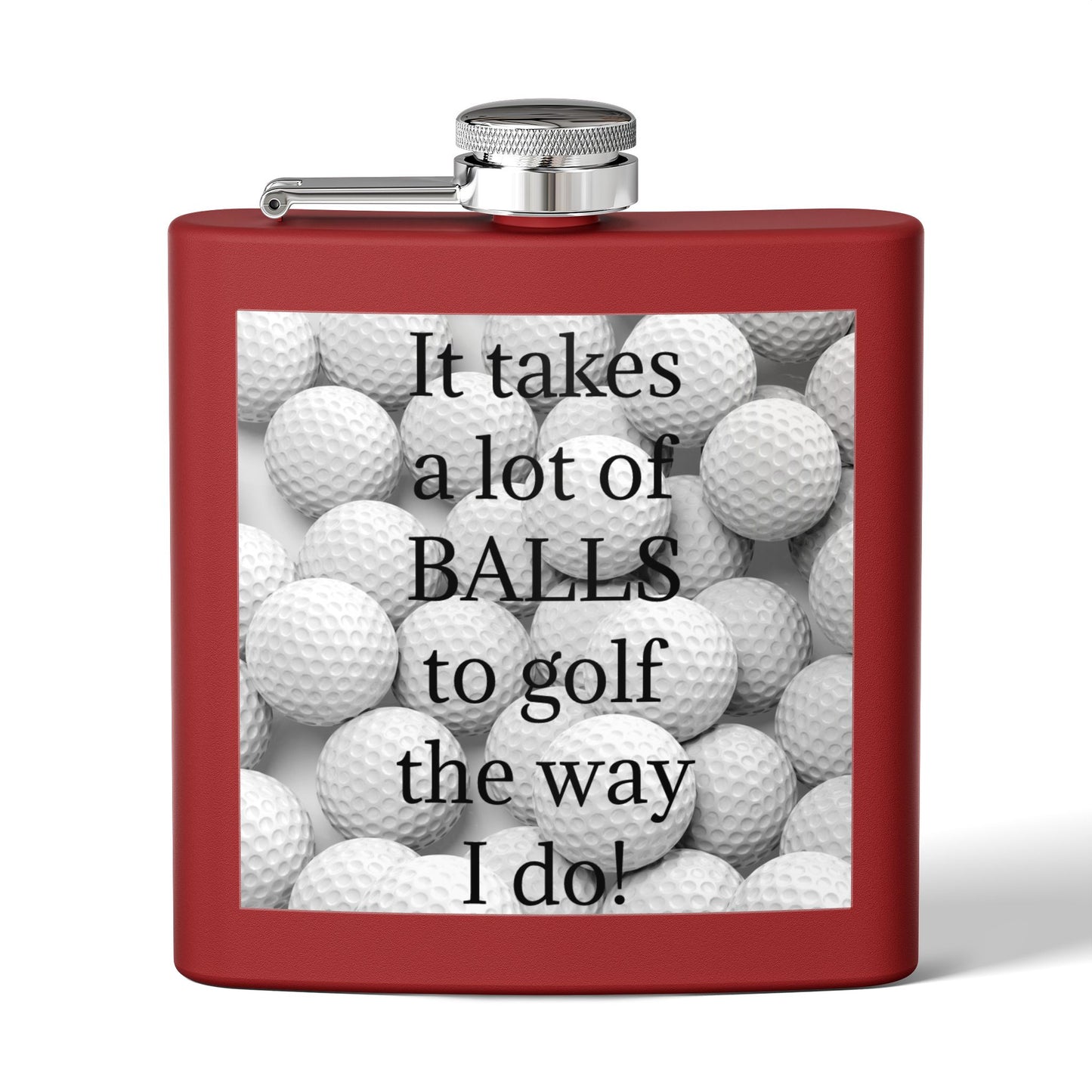 A Lot of Balls Sleek Stainless Steel Flask