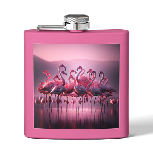 pink flamingos Sleek Stainless Steel Flask
