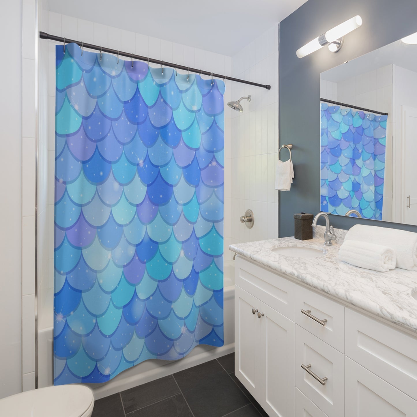 Mermaid scales Shower Curtains