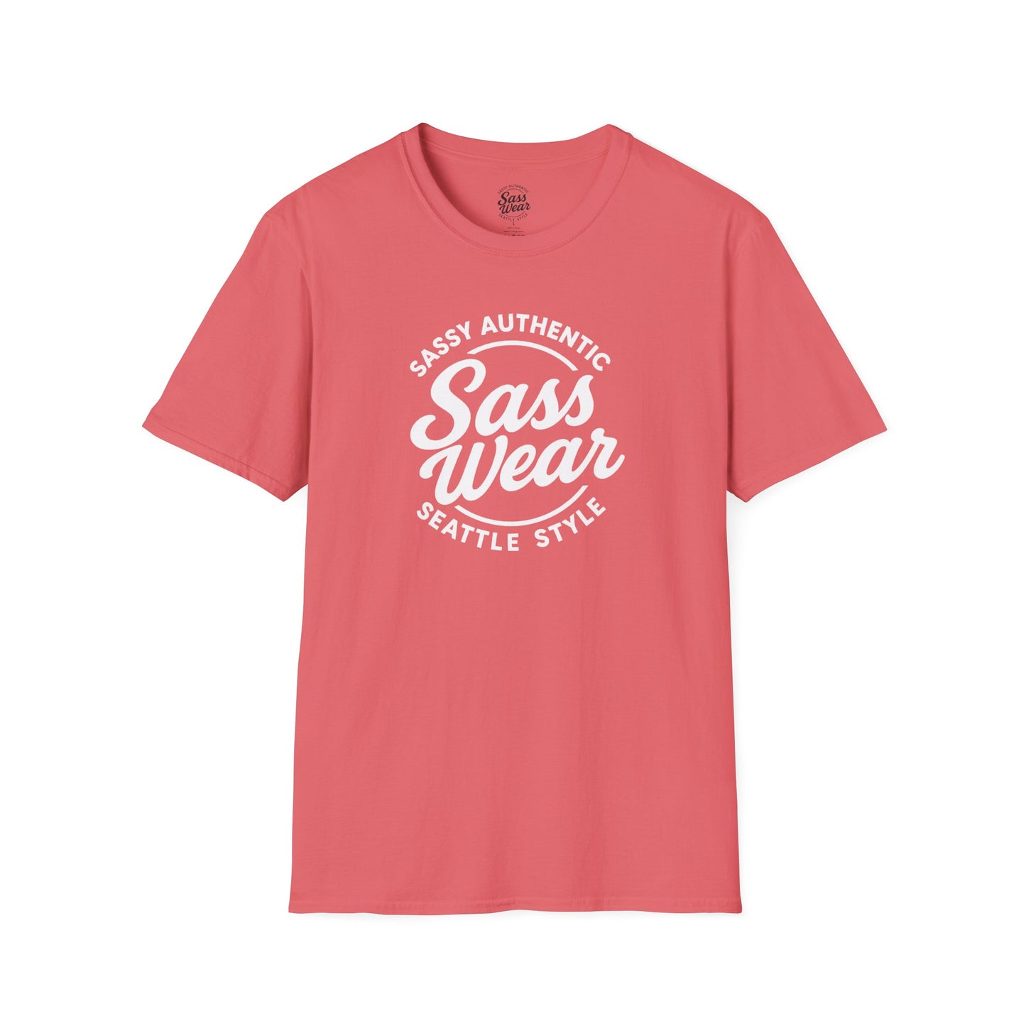 Sass Wear - Unisex Softstyle T-Shirt white logo