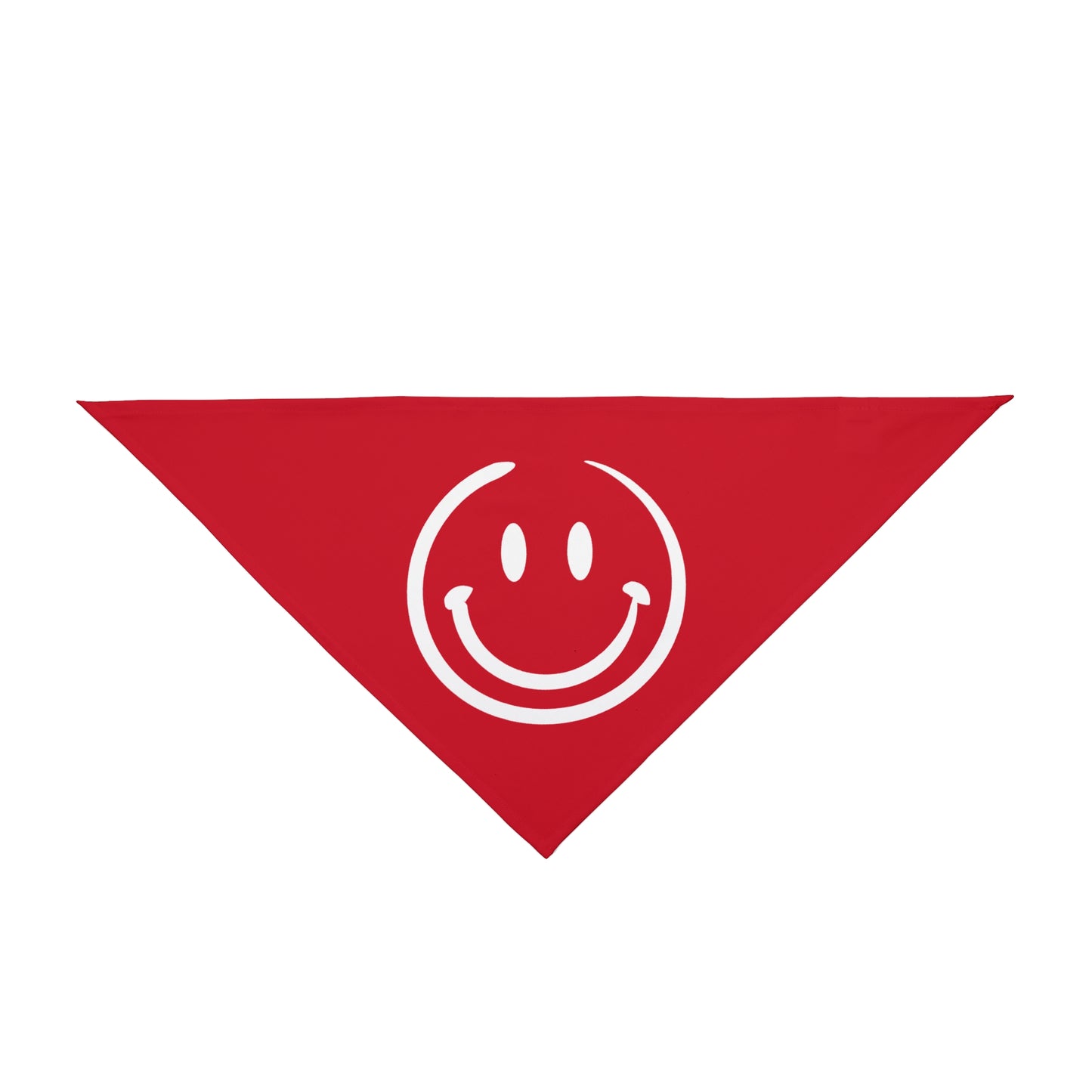 red with white smiley face Pet Bandana