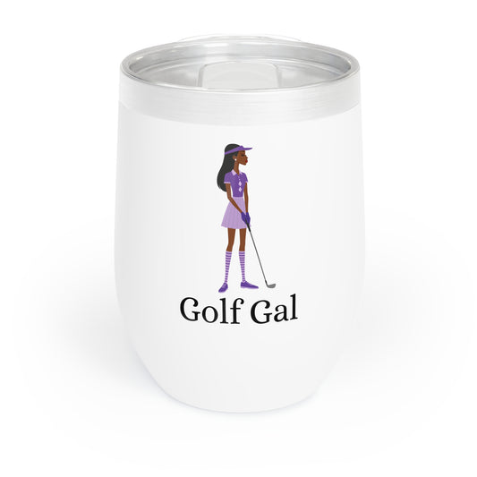 Golf Gal Wine Tumbler Violet