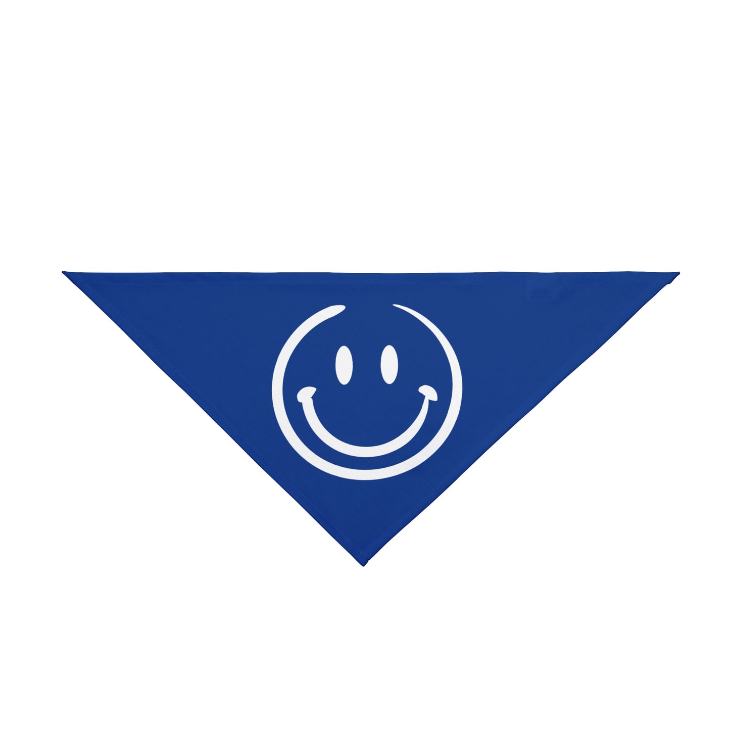 blue with white smiley face Pet Bandana