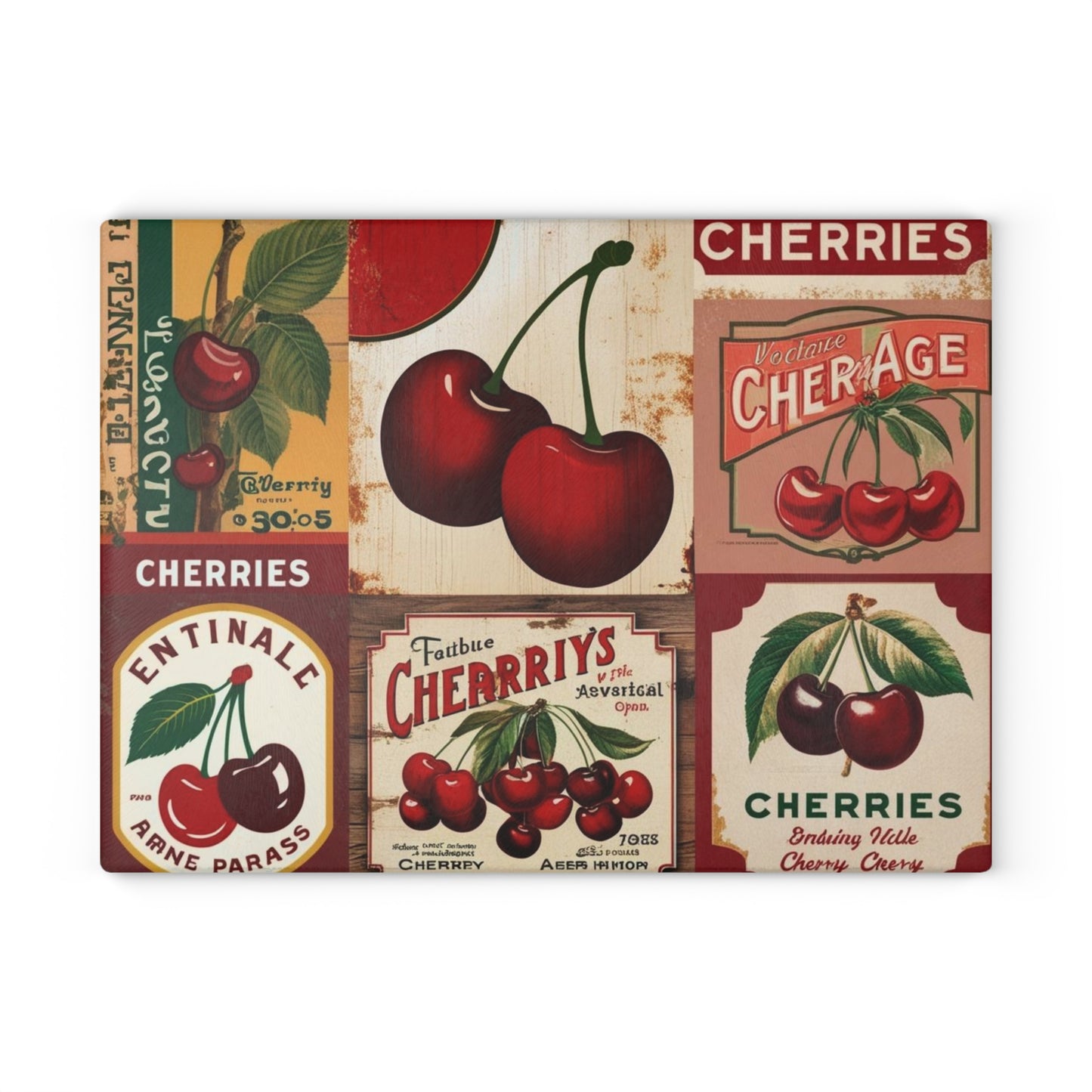 vintage cherries glass Cutting Board