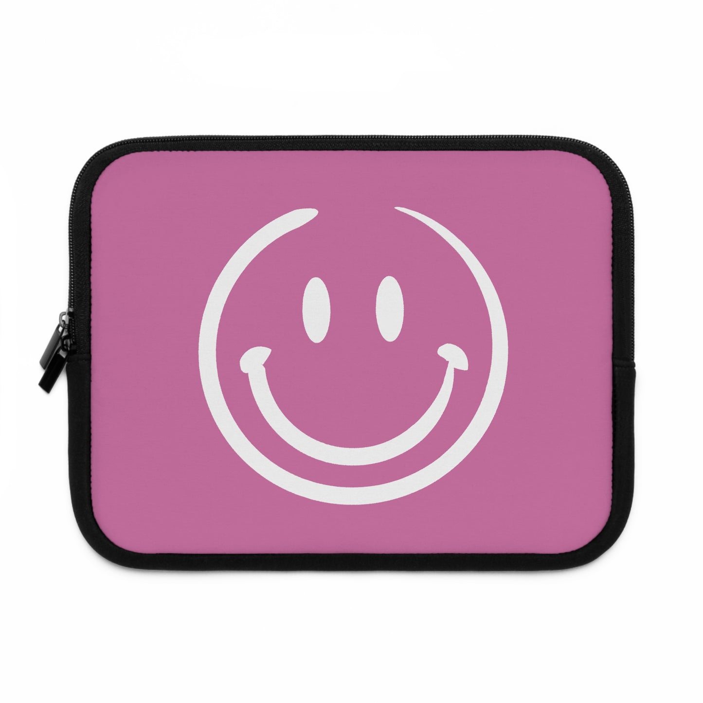 pink with white smiley face Laptop Sleeve