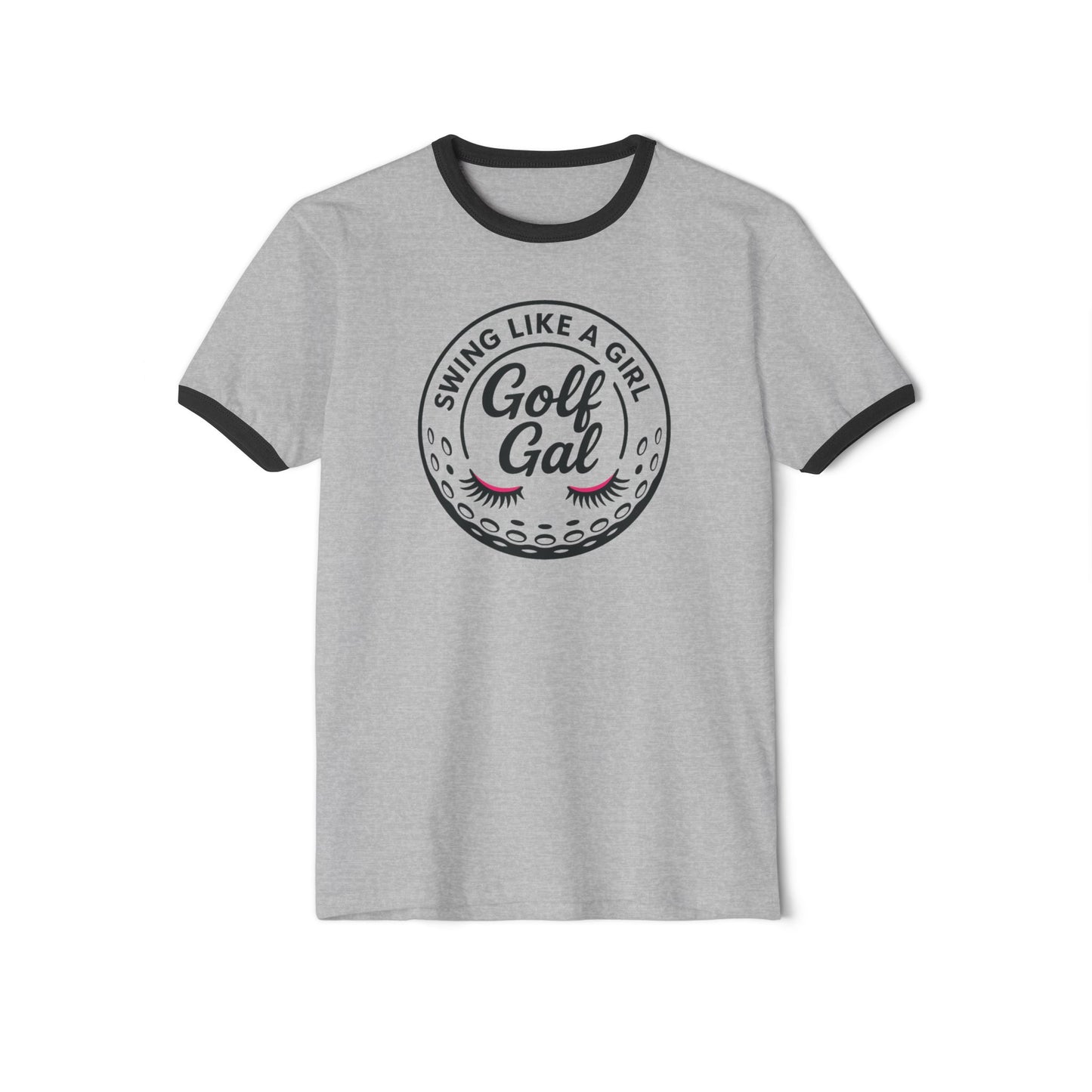 Swing Like a Girl Golf Gal Cotton Ringer T-Shirt