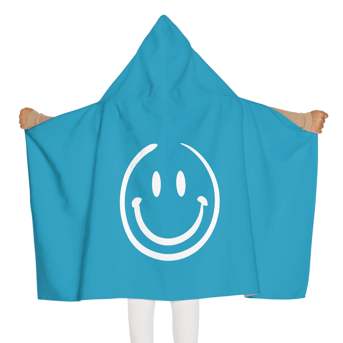Turquoise Smiley Face Kids Hooded Towel/ Beach Cover-Up