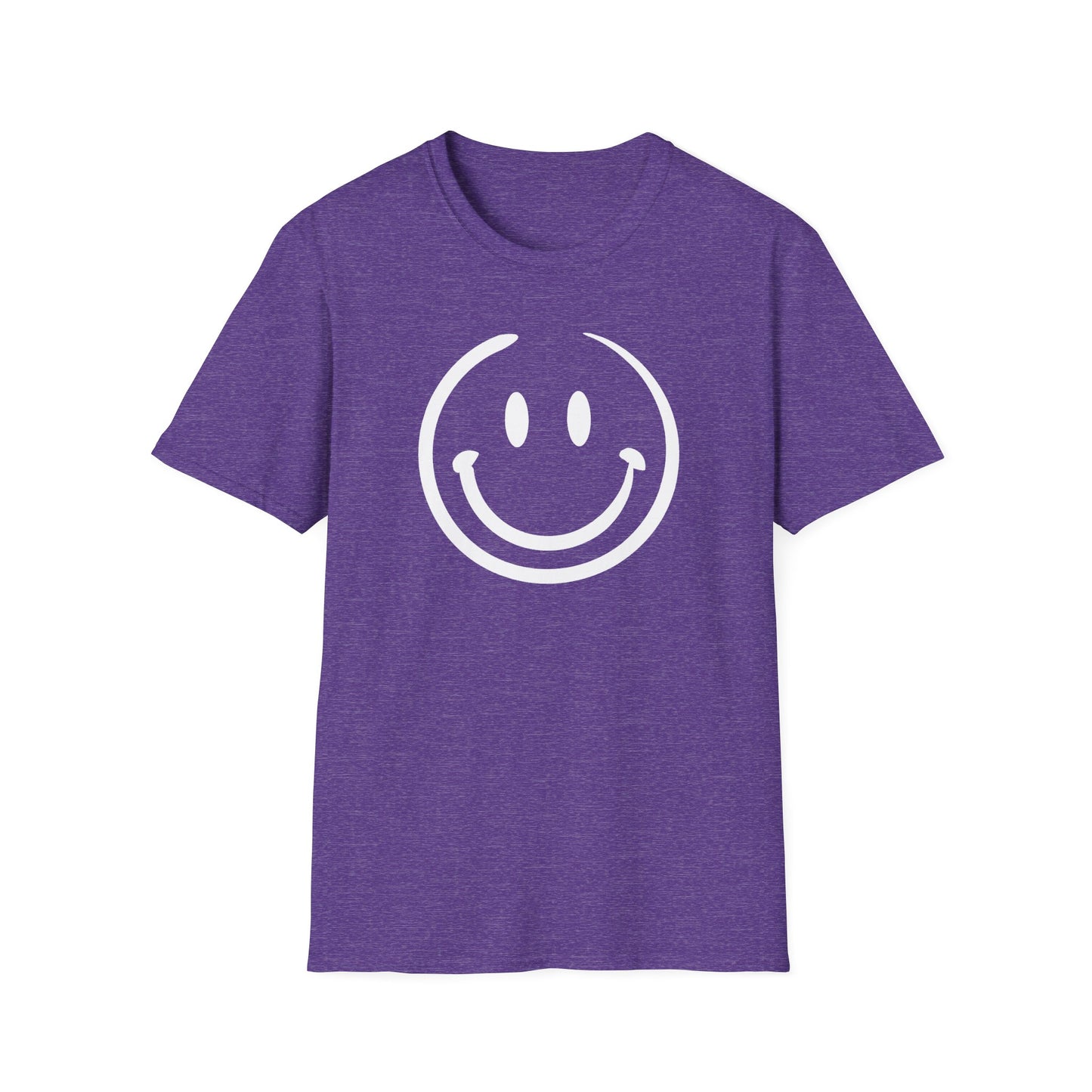White smiley face - Unisex Softstyle T-Shirt