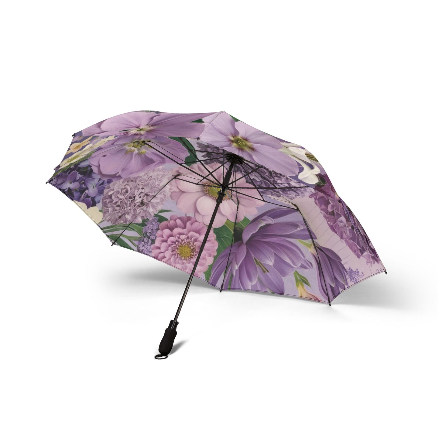 lilac flowers Umbrella - Semi-Automatic Foldable Design
