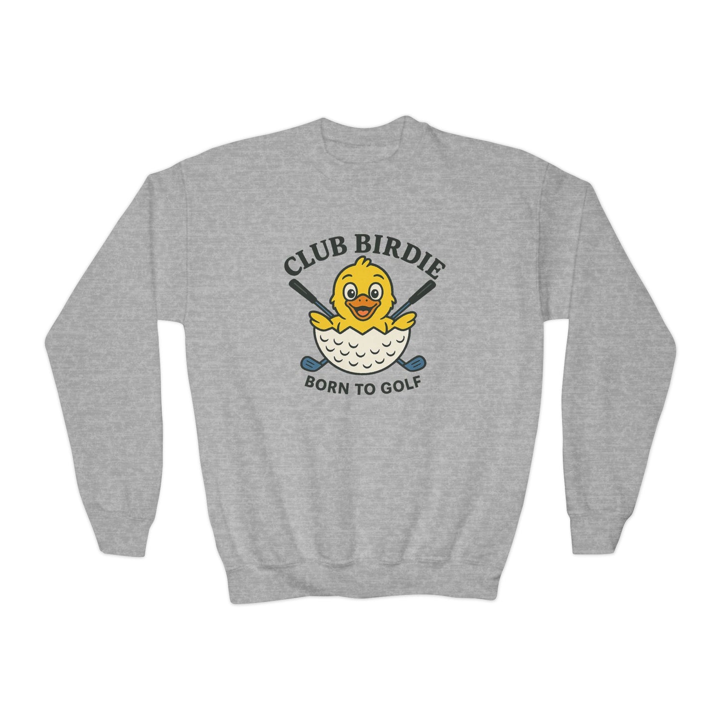 Club Birdie Golf Ball Born to Golf Youth Crewneck Sweatshirt