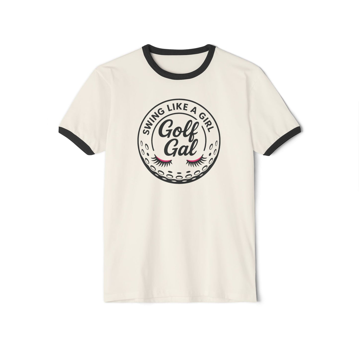 Swing Like a Girl Golf Gal Cotton Ringer T-Shirt
