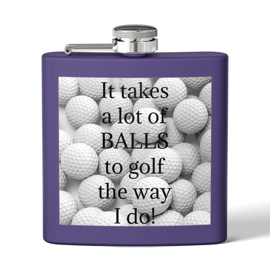 A Lot of Balls Sleek Stainless Steel Flask