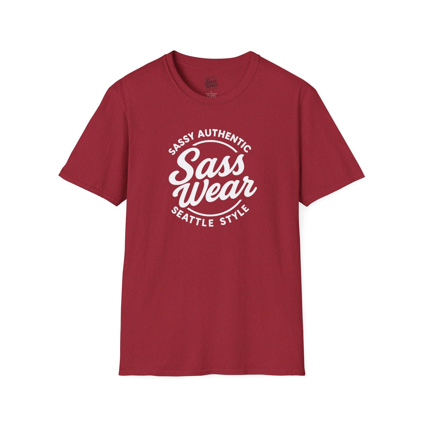Sass Wear - Unisex Softstyle T-Shirt white logo