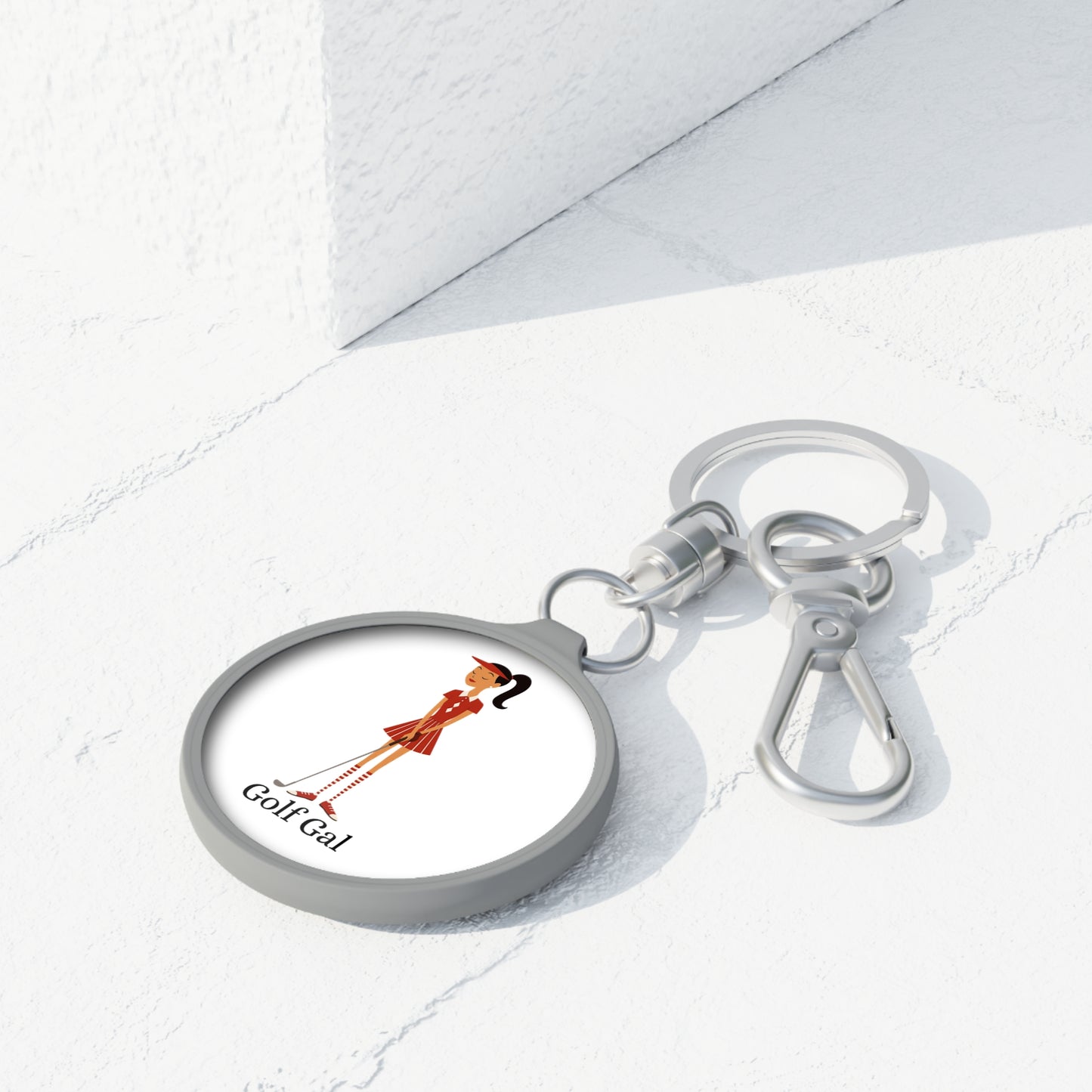 Golf Gal Keyring Tag Ruby
