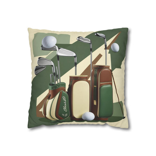 retro golf equipment Canvas Pillow cover