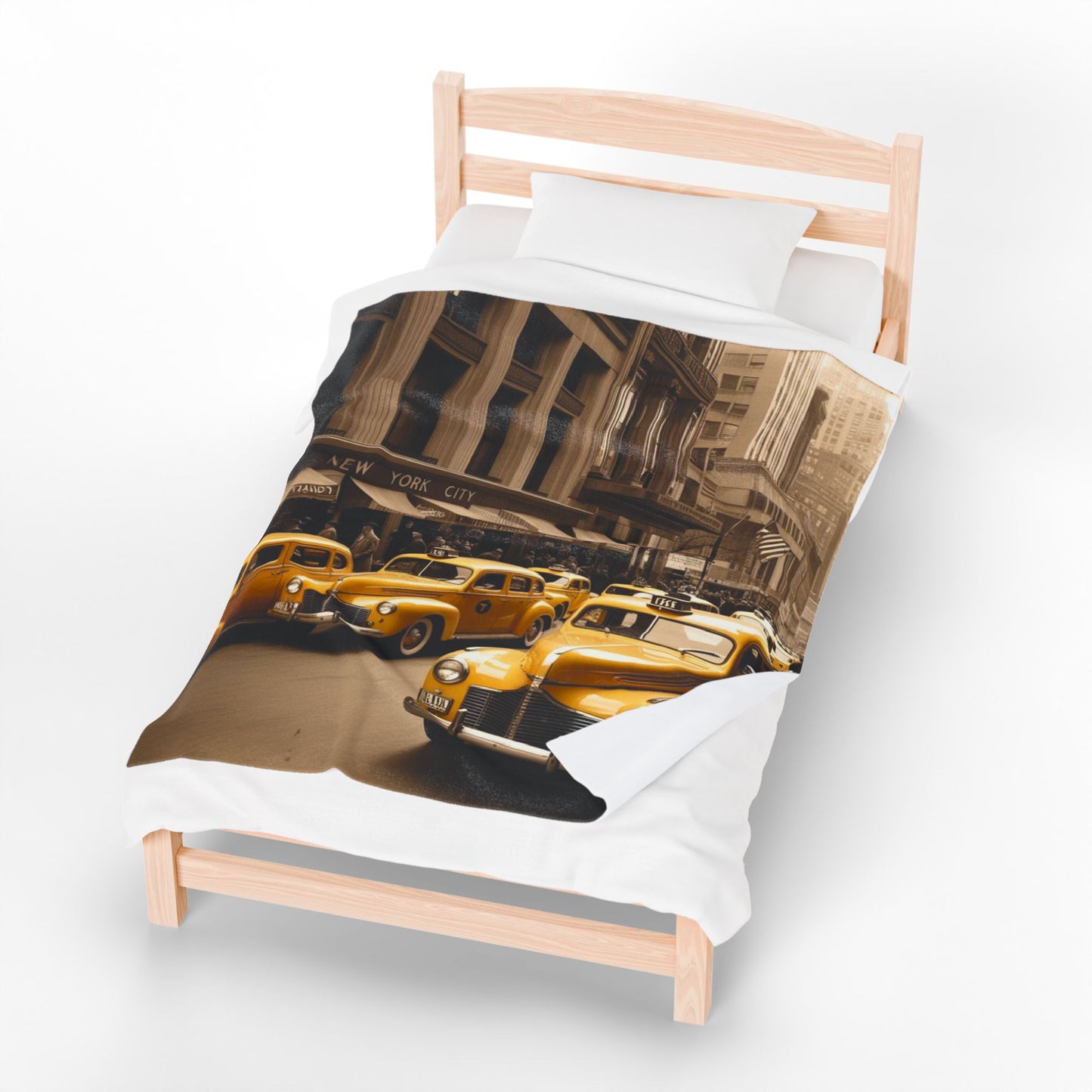 Vintage New York city Velveteen Plush Blanket