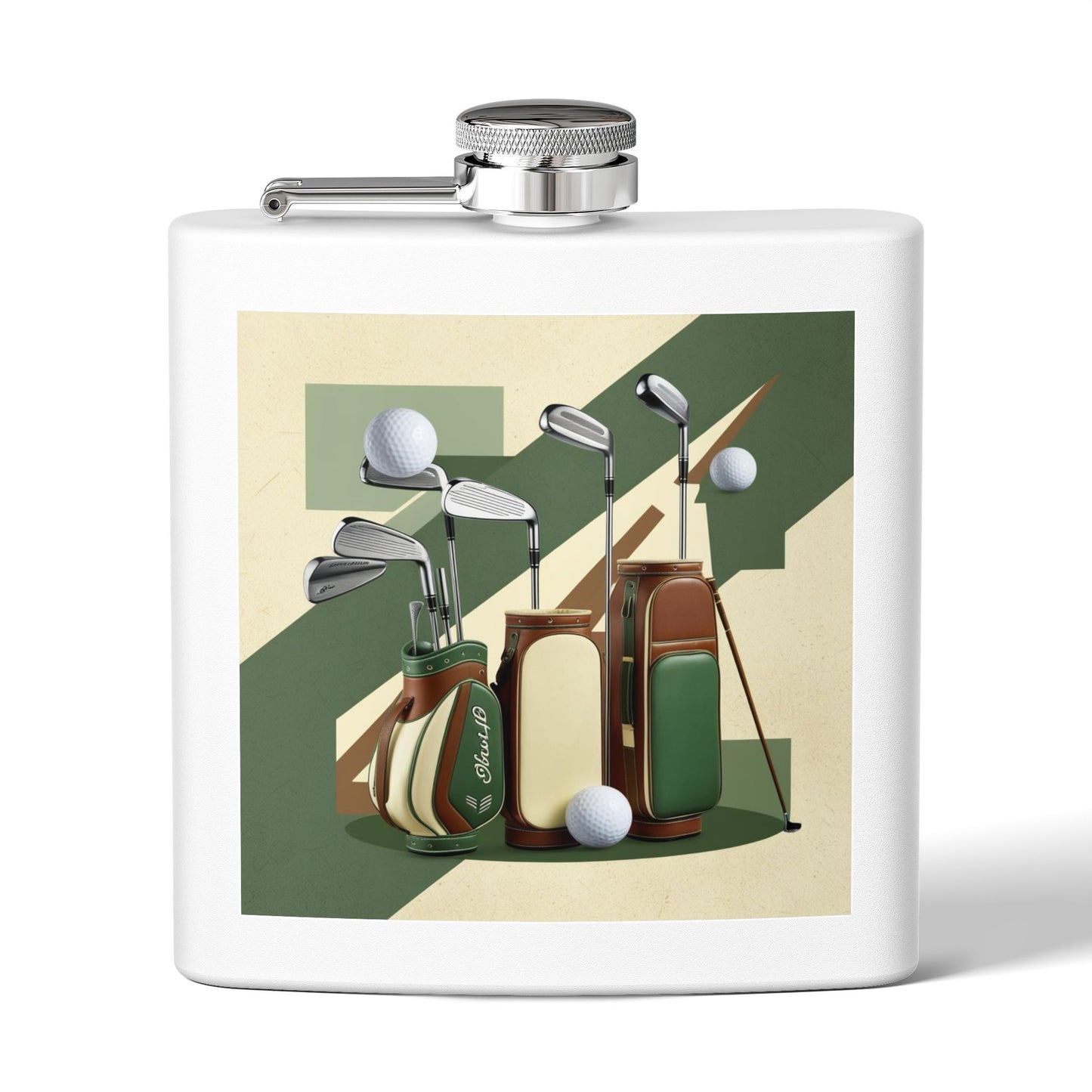 Retro Golf Sleek Stainless Steel Flask